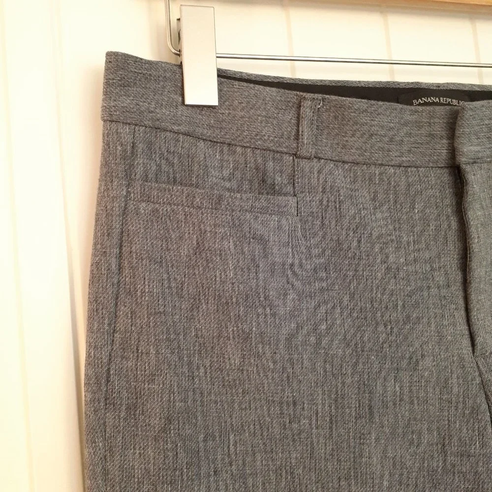 Banana Republic Sloan Skinny-Fit Textured Pant in Gray Size 10